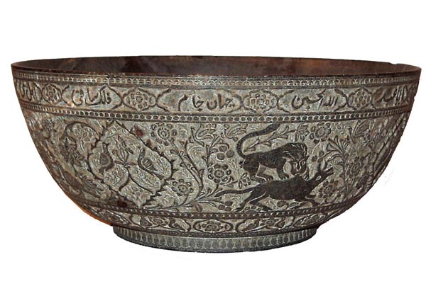 Carved Steatite Stone Bowl, Meshad Iran, ca. 1810