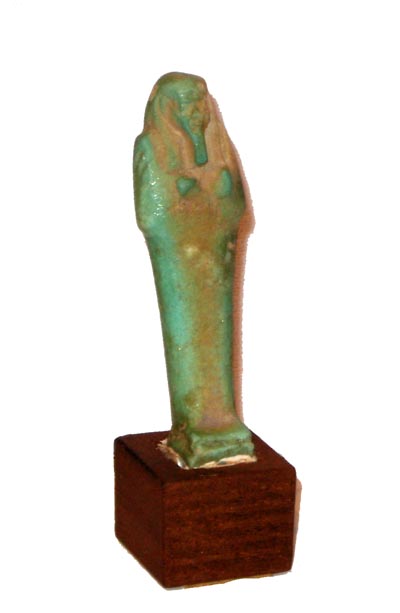 Egyptian Blue/Green Glazed Faience Ushabti